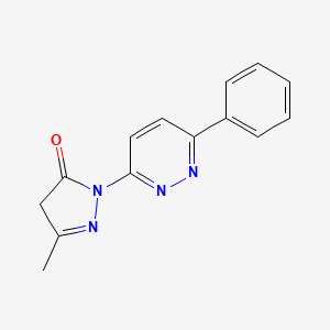 molecular formula C14H12N4O B12912024 3-methyl-1-(6-phenylpyridazin-3-yl)-1H-pyrazol-5(4H)-one CAS No. 111988-04-6