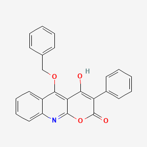 molecular formula C25H17NO4 B12912039 5-(Benzyloxy)-4-hydroxy-3-phenyl-2H-pyrano[2,3-B]quinolin-2-one CAS No. 62668-81-9