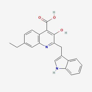 7-Ethyl-3-hydroxy-2-[(1H-indol-3-yl)methyl]quinoline-4-carboxylic acid