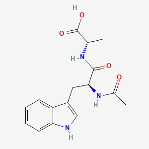 molecular formula C16H19N3O4 B12912094 (S)-2-((S)-2-Acetamido-3-(1H-indol-3-yl)propanamido)propanoic acid 