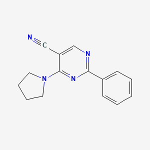 2-Phenyl-4-(pyrrolidin-1-yl)pyrimidine-5-carbonitrile