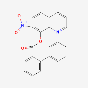 molecular formula C22H14N2O4 B12912117 (1,1'-Biphenyl)-2-carboxylic acid, 7-nitro-8-quinolinyl ester CAS No. 29007-24-7