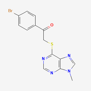 molecular formula C14H11BrN4OS B12912135 1-(4-Bromophenyl)-2-[(9-methyl-9H-purin-6-yl)sulfanyl]ethan-1-one CAS No. 111780-42-8