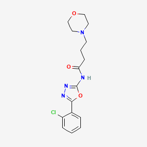 molecular formula C16H19ClN4O3 B12912142 N-[5-(2-Chlorophenyl)-1,3,4-oxadiazol-2-yl]-4-(morpholin-4-yl)butanamide CAS No. 89758-15-6