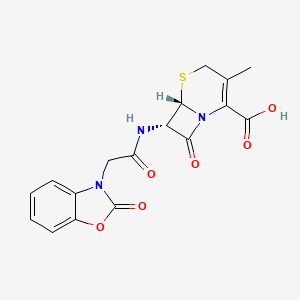 molecular formula C17H15N3O6S B12912190 Trans-3-methyl-8-oxo-7-(2-(2-oxobenzo[d]oxazol-3(2H)-yl)acetamido)-5-thia-1-azabicyclo[4.2.0]oct-2-ene-2-carboxylic acid 