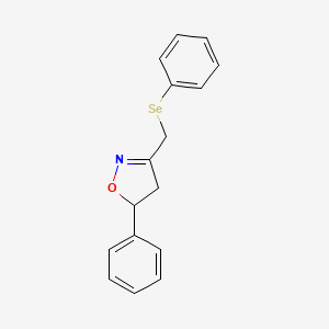 Isoxazole, 4,5-dihydro-5-phenyl-3-[(phenylseleno)methyl]-