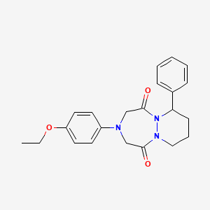 molecular formula C22H25N3O3 B12912235 3-(4-Ethoxyphenyl)-7-phenylhexahydro-1H-pyridazino[1,2-a][1,2,5]triazepine-1,5(2H)-dione CAS No. 67744-85-8