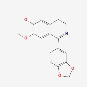 molecular formula C18H17NO4 B12912238 Isoquinoline, 1-(1,3-benzodioxol-5-yl)-3,4-dihydro-6,7-dimethoxy- CAS No. 18780-57-9