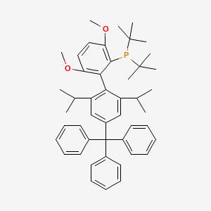 molecular formula C47H57O2P B12912250 Di-tert-butyl(2',6'-diisopropyl-3,6-dimethoxy-4'-trityl-[1,1'-biphenyl]-2-yl)phosphine 