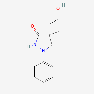 molecular formula C12H16N2O2 B12912254 4-(2-Hydroxyethyl)-4-methyl-1-phenylpyrazolidin-3-one CAS No. 71363-81-0