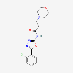 molecular formula C15H17ClN4O3 B12912263 N-[5-(2-Chlorophenyl)-1,3,4-oxadiazol-2-yl]-3-(morpholin-4-yl)propanamide CAS No. 89757-67-5