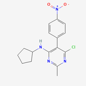 molecular formula C16H17ClN4O2 B12912296 6-Chloro-n-cyclopentyl-2-methyl-5-(4-nitrophenyl)pyrimidin-4-amine CAS No. 917896-23-2