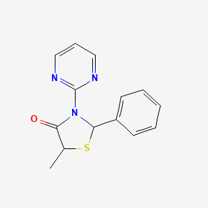 5-Methyl-2-phenyl-3-(pyrimidin-2-yl)-1,3-thiazolidin-4-one