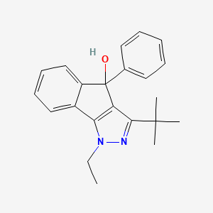 molecular formula C22H24N2O B12912311 1,4-Dihydro-3-(1,1-dimethylethyl)-1-ethyl-4-phenyl-indeno(1,2-c)pyrazol-4-ol CAS No. 56767-27-2