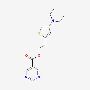 2-(4-(Diethylamino)thiophen-2-yl)ethyl pyrimidine-5-carboxylate