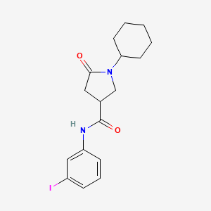 1-cyclohexyl-N-(3-iodophenyl)-5-oxopyrrolidine-3-carboxamide