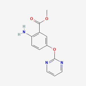 molecular formula C12H11N3O3 B12912375 Methyl 2-amino-5-[(pyrimidin-2-yl)oxy]benzoate CAS No. 185154-82-9