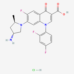 molecular formula C21H19ClF3N3O3 B12912398 7-(Trans-4-amino-2-methylpyrrolidin-1-yl)-1-(2,4-difluorophenyl)-6-fluoro-4-oxo-1,4-dihydroquinoline-3-carboxylic acid hydrochloride 