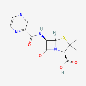 (2S,5R,6R)-3,3-Dimethyl-7-oxo-6-[(pyrazine-2-carbonyl)amino]-4-thia-1-azabicyclo[3.2.0]heptane-2-carboxylic acid