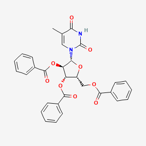 molecular formula C31H26N2O9 B12912423 (2R,3S,4R,5R)-2-((Benzoyloxy)methyl)-5-(5-methyl-2,4-dioxo-3,4-dihydropyrimidin-1(2H)-yl)tetrahydrofuran-3,4-diyl dibenzoate 