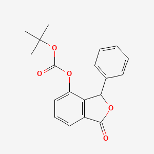 molecular formula C19H18O5 B12912427 tert-butyl (1-oxo-3-phenyl-3H-2-benzofuran-4-yl) carbonate 