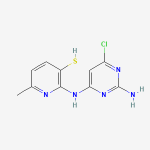 molecular formula C10H10ClN5S B12912428 3-Pyridinethiol, 2-((2-amino-4-chloro-6-pyrimidinyl)amino)-6-methyl- CAS No. 81587-40-8