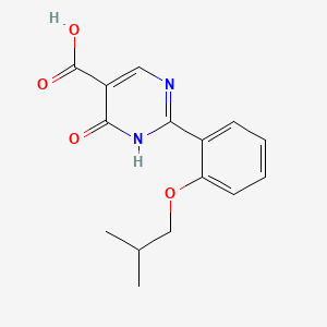 B12912444 5-Pyrimidinecarboxylic acid, 1,4-dihydro-2-(2-(2-methylpropoxy)phenyl)-4-oxo- CAS No. 63874-69-1