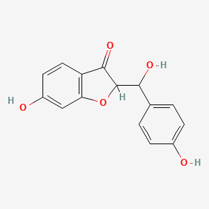 molecular formula C15H12O5 B12912482 6-Hydroxy-2-[hydroxy-(4-hydroxyphenyl)methyl]-1-benzofuran-3-one CAS No. 14796-48-6