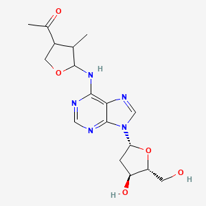 1-(5-((9-((2R,4S,5R)-4-Hydroxy-5-(hydroxymethyl)tetrahydrofuran-2-yl)-9H-purin-6-yl)amino)-4-methyltetrahydrofuran-3-yl)ethanone