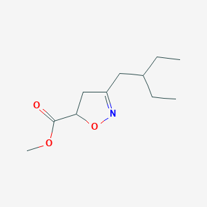 molecular formula C11H19NO3 B12912516 5-Isoxazolecarboxylic acid, 3-(2-ethylbutyl)-4,5-dihydro-, methyl ester CAS No. 162218-89-5