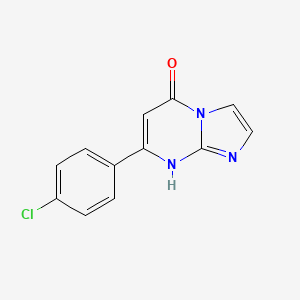 molecular formula C12H8ClN3O B12912522 7-(4-Chlorophenyl)imidazo[1,2-a]pyrimidin-5(8H)-one CAS No. 106263-56-3