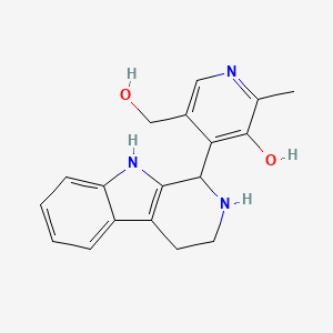 molecular formula C18H19N3O2 B12912526 3-Pyridinemethanol, 5-hydroxy-6-methyl-4-(2,3,4,9-tetrahydro-1H-pyrido(3,4-b)indol-1-yl)- CAS No. 98497-92-8