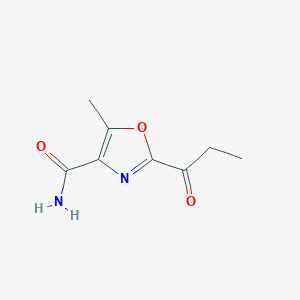 5-Methyl-2-propanoyl-1,3-oxazole-4-carboxamide