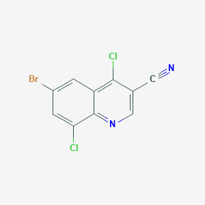 molecular formula C10H3BrCl2N2 B1291259 6-溴-4,8-二氯喹啉-3-碳腈 CAS No. 886362-77-2