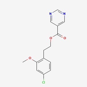 molecular formula C14H13ClN2O3 B12912591 4-Chloro-2-methoxyphenethyl pyrimidine-5-carboxylate 