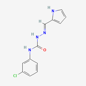 molecular formula C12H11ClN4O B12912596 Semicarbazide, 4-(m-chlorophenyl)-1-(2-pyrrolylmethylene)- CAS No. 119033-98-6