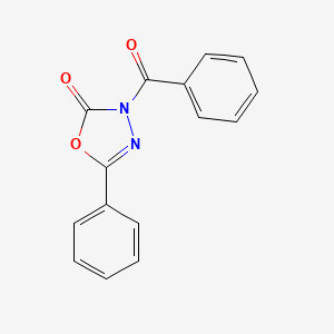 molecular formula C15H10N2O3 B12912607 1,3,4-Oxadiazol-2(3H)-one, 3-benzoyl-5-phenyl- CAS No. 57064-92-3