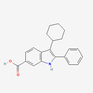 3-Cyclohexyl-2-phenyl-1H-indole-6-carboxylic acid