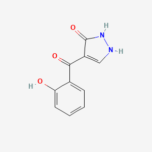 molecular formula C10H8N2O3 B12912628 4-(2-Hydroxybenzoyl)-1,2-dihydro-3H-pyrazol-3-one CAS No. 75825-84-2