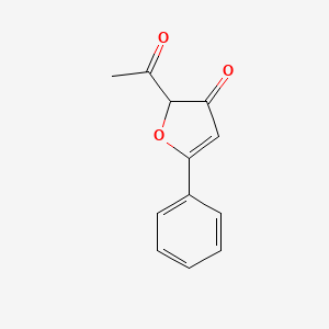 molecular formula C12H10O3 B12912645 3(2H)-Furanone, 2-acetyl-5-phenyl- CAS No. 56519-19-8