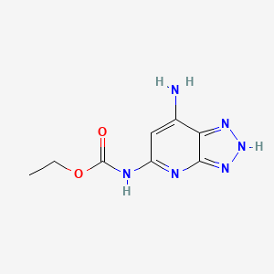 molecular formula C8H10N6O2 B12912654 N-(7-amino-2H-triazolo[4,5-b]pyridin-5-yl)carbamic acid ethyl ester CAS No. 38359-77-2