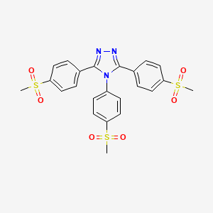 molecular formula C23H21N3O6S3 B12912665 3,4,5-Tris[4-(methanesulfonyl)phenyl]-4H-1,2,4-triazole CAS No. 817638-47-4