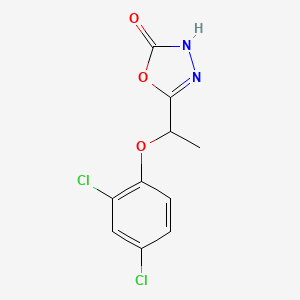 molecular formula C10H8Cl2N2O3 B12912680 5-(1-(2,4-Dichlorophenoxy)ethyl)-1,3,4-oxadiazol-2(3H)-one CAS No. 96104-44-8