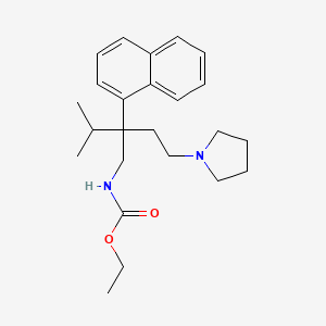 ethyl N-[3-methyl-2-naphthalen-1-yl-2-(2-pyrrolidin-1-ylethyl)butyl]carbamate