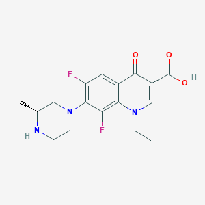 molecular formula C17H19F2N3O3 B12912697 (R)-1-Ethyl-6,8-difluoro-7-(3-methylpiperazin-1-yl)-4-oxo-1,4-dihydroquinoline-3-carboxylic acid CAS No. 98079-55-1