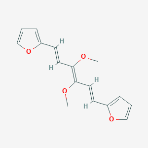 molecular formula C16H16O4 B12912711 2-[(1E,3E,5E)-6-(furan-2-yl)-3,4-dimethoxyhexa-1,3,5-trienyl]furan 