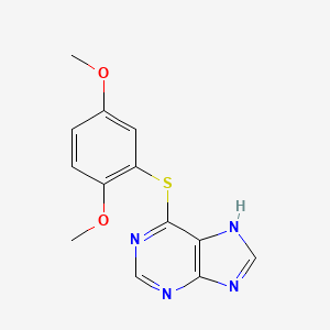 molecular formula C13H12N4O2S B12912742 6-(2,5-dimethoxyphenyl)sulfanyl-7H-purine CAS No. 646510-14-7