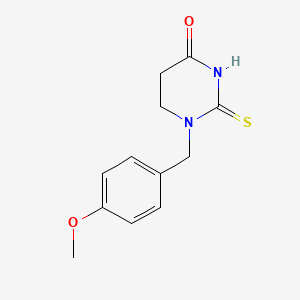 molecular formula C12H14N2O2S B12912766 4(1H)-Pyrimidinone, tetrahydro-1-((4-methoxyphenyl)methyl)-2-thioxo- CAS No. 55383-86-3