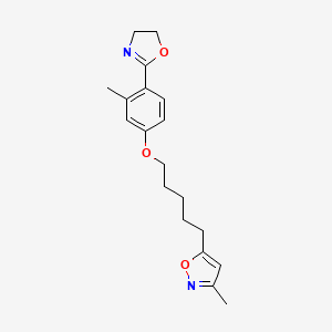 molecular formula C19H24N2O3 B12912774 Isoxazole, 5-(5-(4-(4,5-dihydro-2-oxazolyl)-3-methylphenoxy)pentyl)-3-methyl- CAS No. 105639-03-0