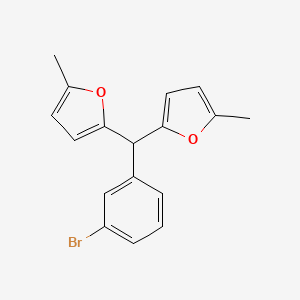 molecular formula C17H15BrO2 B12912814 2,2'-[(3-Bromophenyl)methylene]bis(5-methylfuran) CAS No. 917571-10-9